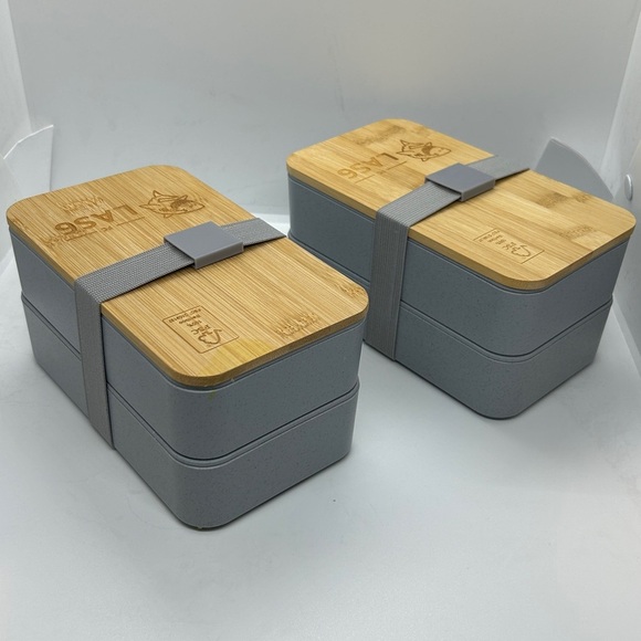 Bamboo and Gray Bento Japanese
Wood Bento Lunch Boxes 2 Layer. Set of two - Picture 6 of 14